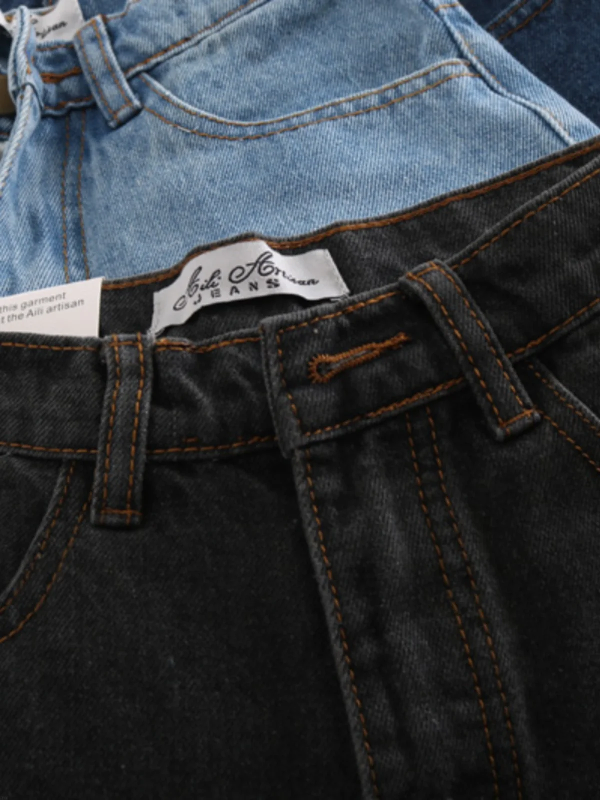 Hoge taille wijde pijpen ort jeans dames zomer vintage a-lijn slim fit hotpants met manchetten zonprint trendy diepblauwe denim orts