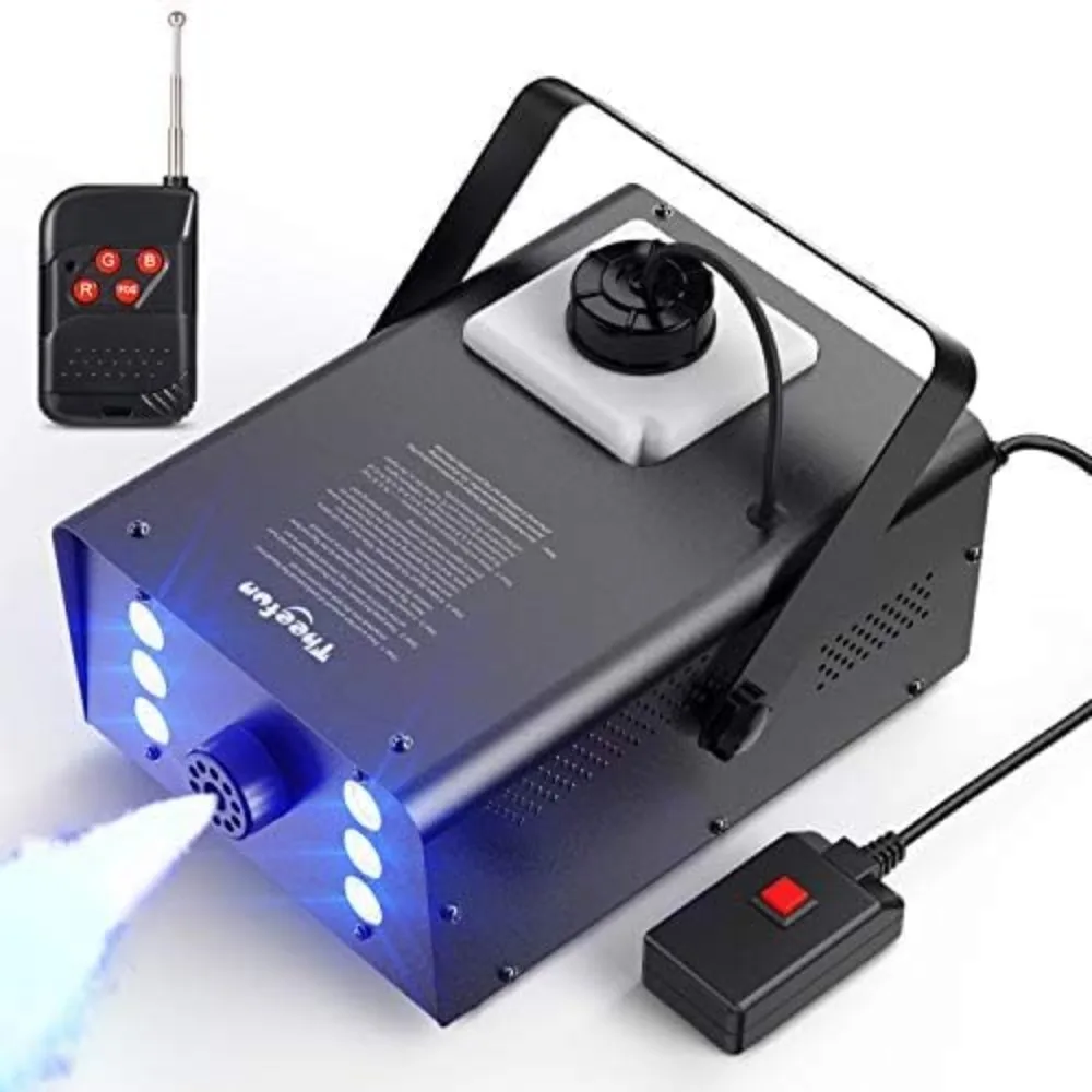 

Fog Machine - 900W Smoke Machine with 4000CFM Fog Wired and Wirelss 6 Stage LED Lights & 7 Colors Strobe Effect Remote