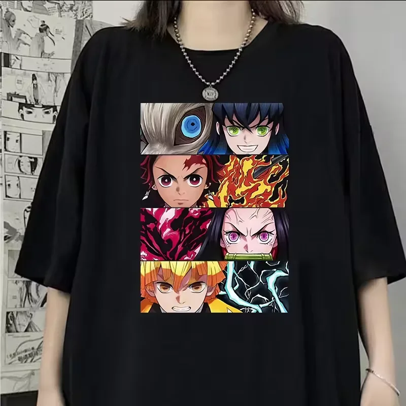 

Hot Anime Demon Slayer Series Printed T-shirt Women Men Harajuku Casual Oversize Fashion O-Neck Short Sleeve Unisex Top Tshirt