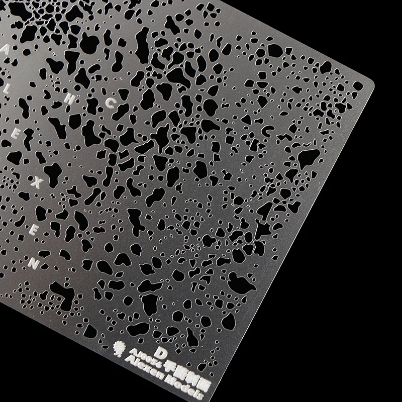 استنسل تأثير الصدأ النموذجي - قوالب تآكل وصبغ واقعية لتجوية الخزان/المركبات، ألواح رش قابلة لإعادة الاستخدام