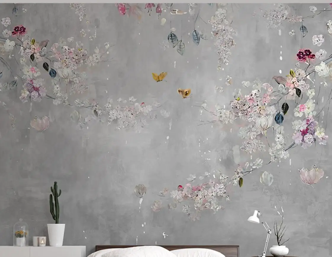 papel pintado de pared Custom 3d Wallpaper Mural American Flower Butterfly Living Room Bedroom Background Wall pintado de pared