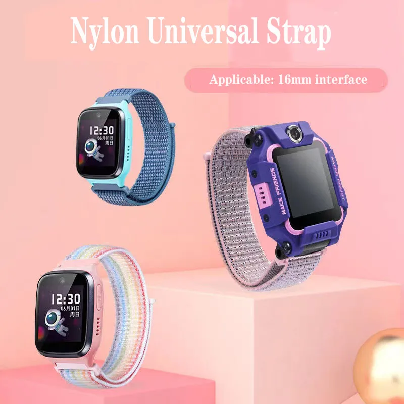 Universal Kids Smart Sport Watch Band nylon Strap Adjustable Wristwatch Replacement Strap comfortable Children Watch Straps