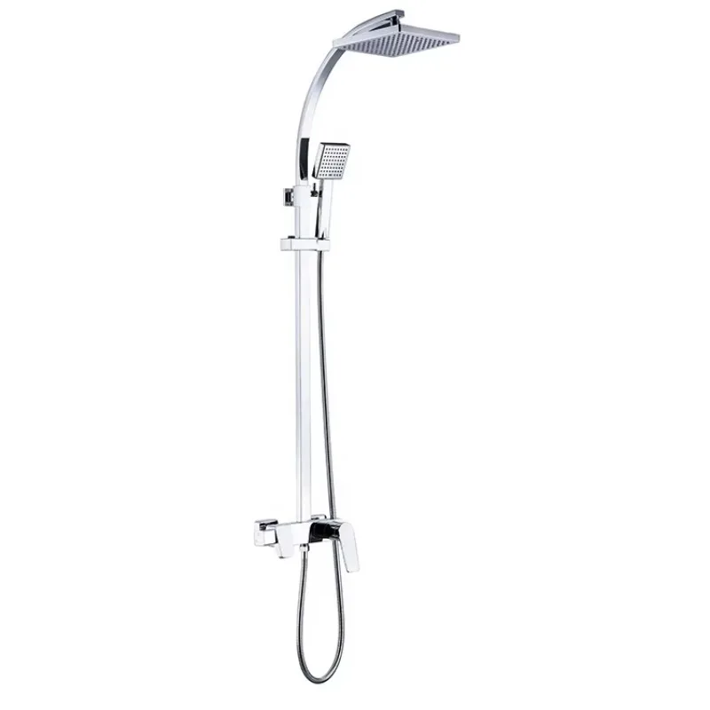 

Hotel Bathroom Wall-mounted Thermostatic Shower Mixer Faucet Head Chrome-plated Handheld Shower Set