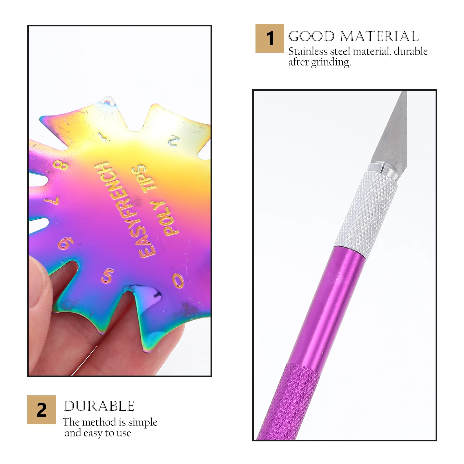 

6 Pcs Nail Art Template Sharp Knife Cutter with Blades Trimmer DIY Templates Tool