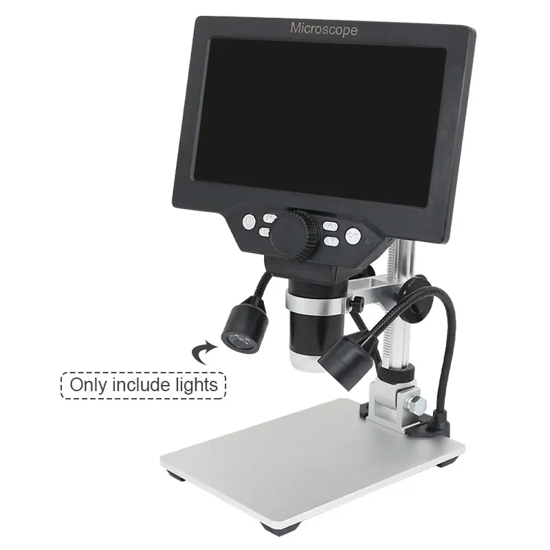 Imagem -06 - Microscópio Portátil Lâmpada para Solda Dual Light Source Iluminação Brilho Ajustável Bendable Bracket Mg1600