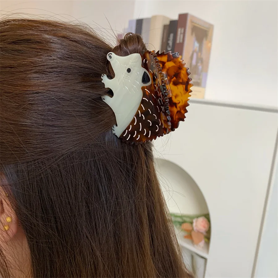 

NEW 7CM Simulated Hedgehog Acetate Hair Claw Animal Series Claw Clips Cute Cartoon Hair Clips for Women Girls Hair Accessories