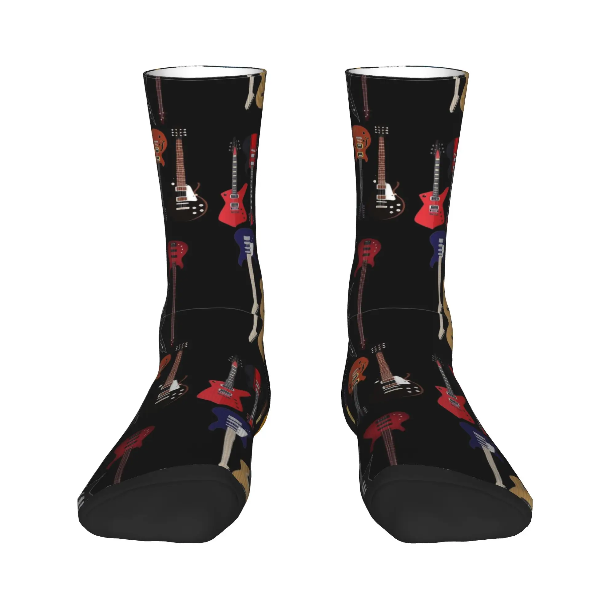 Musician Different Types Of Guitar Socks  Graphic Stockings Anti Skid Unisex Men Socks Warm Soft Autumn Gothic Climbing Socks
