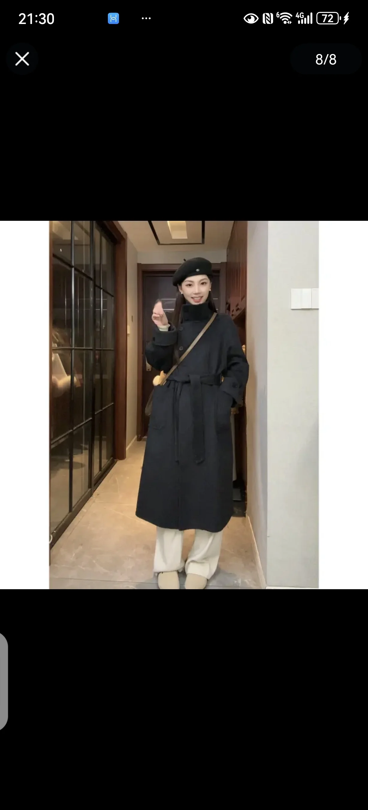 

Double-Faced Wool Oversize Coat with Belt Loose Fit oulder Insertion Stand Collar Long Sve Mid-Length Straight Sle
