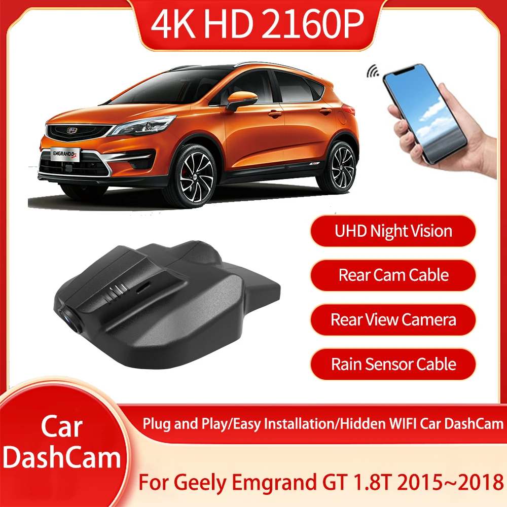 For Geely Emgrand GT Borui GC9 1.8T 2015 2016 2017 2018 Dash Cam Loop Video Memory Card Wide Angle Night Vision Car Accessories