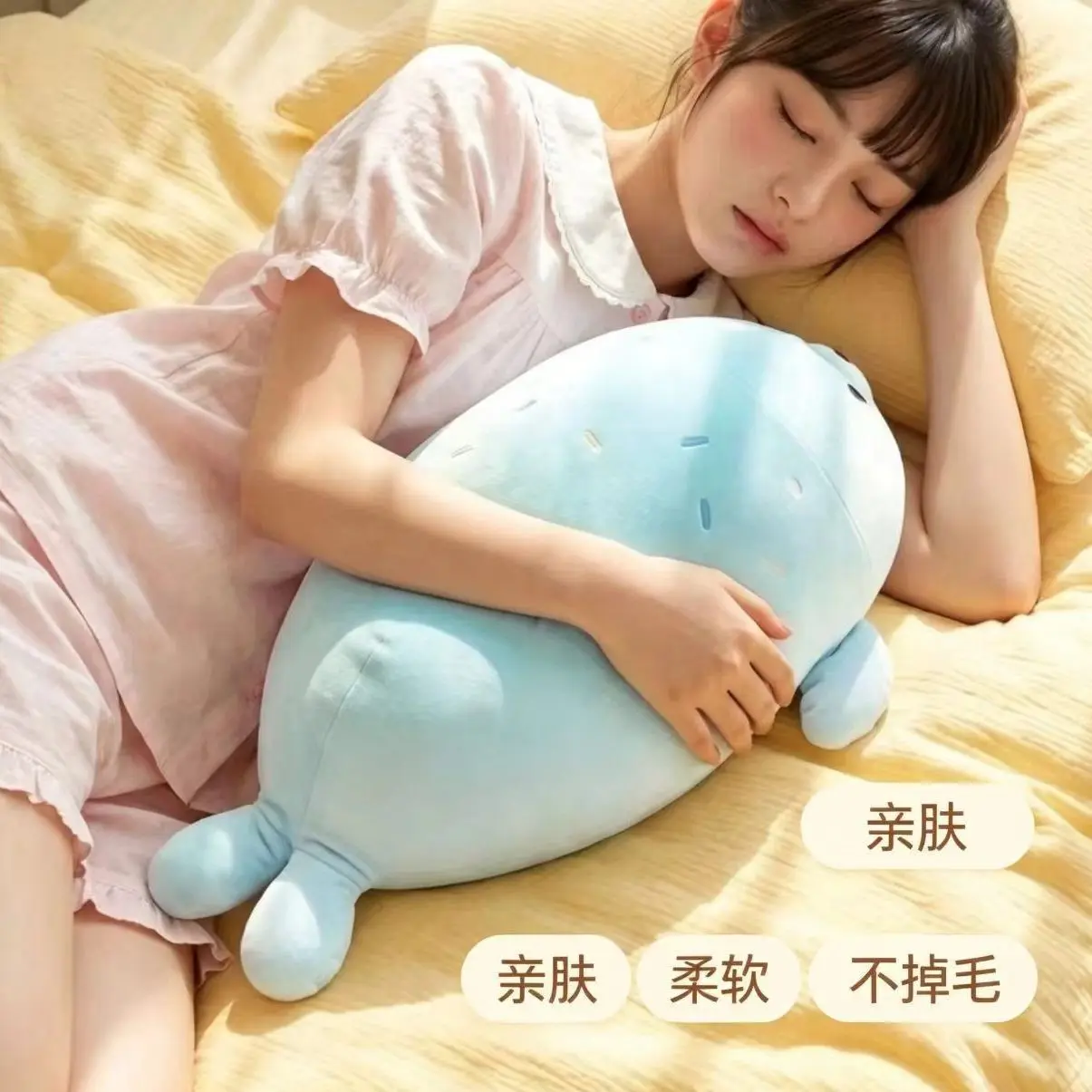 Cute Seal Plush Pillow Set, 4 Colors Pastel Sea Lion Stuffed Doll, Soft Round Cushion, Sofa Bed Home Decor Gift for Girls Kids