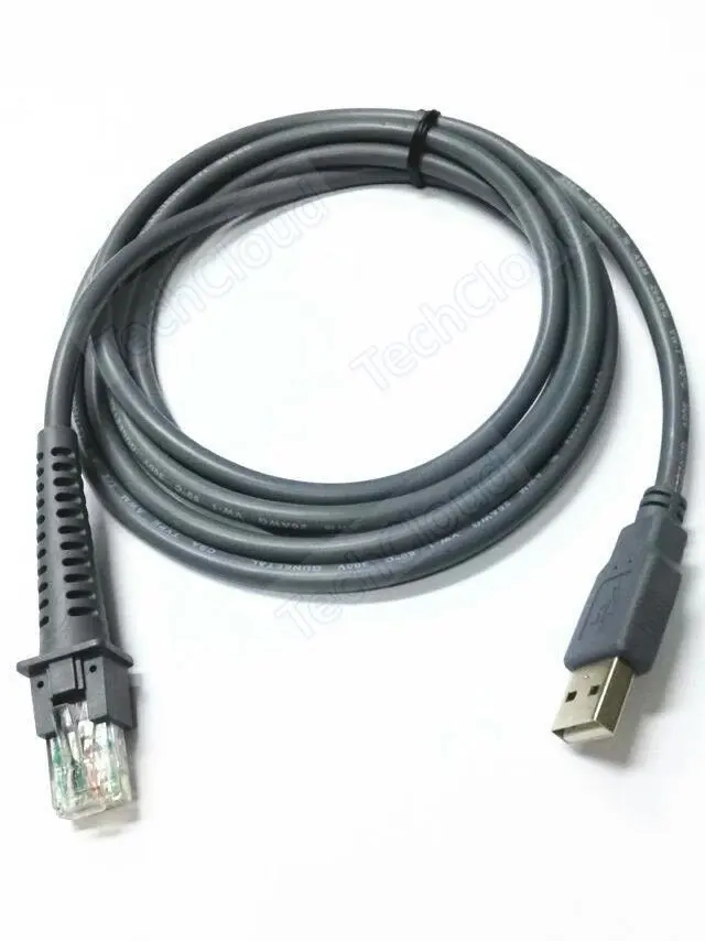 Escáner de código de barras con símbolo, Cable USB, 2M, LS1203, LS2208, LS4208, LS3008, CBA-U01-S07ZAR, repuesto para Zebra Ds2278, 3578, 4608,