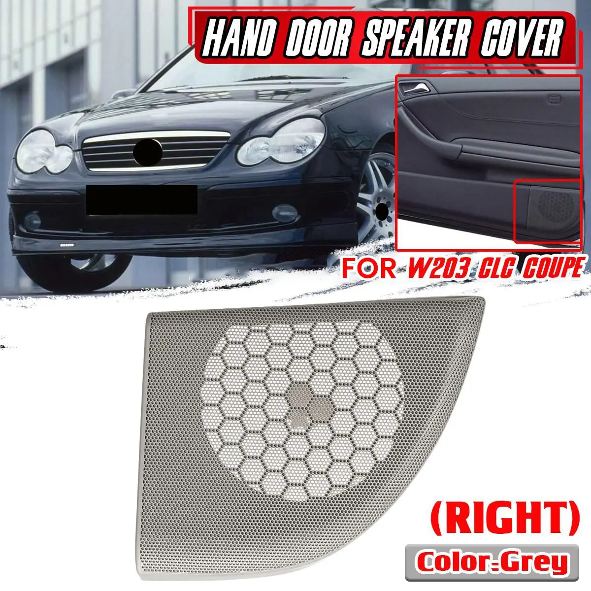 Car Front Door Speaker Cover Trim Speaker Grille for Mercedes-Benz CLC-Class Coupe W203 2008-2011 A20372704887E94 Right