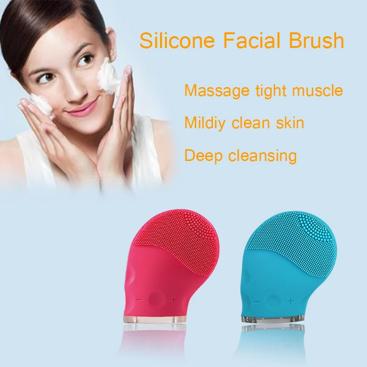 Household Electric Silicone Facial Cleanser,Electric Facial Cleanser,Mini Massage Brush Beauty Instrument Deep Cleaning
