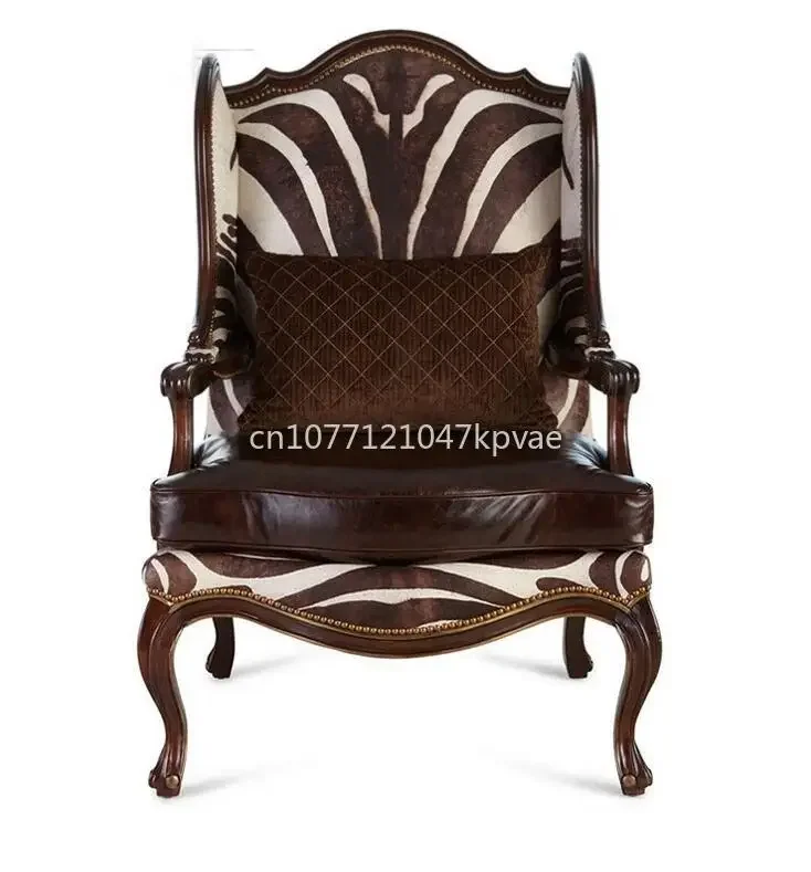 

Retro Single Leisure European Classical Villa High Back Creativity Living Room Furniture Tiger Chair American Country