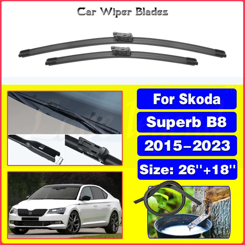 

Wiper Front Wiper Blades For Skoda Superb B8 2015-2023 2017 2018 2019 2020 2021 2022 Windshield Windscreen Front Window 26"18"