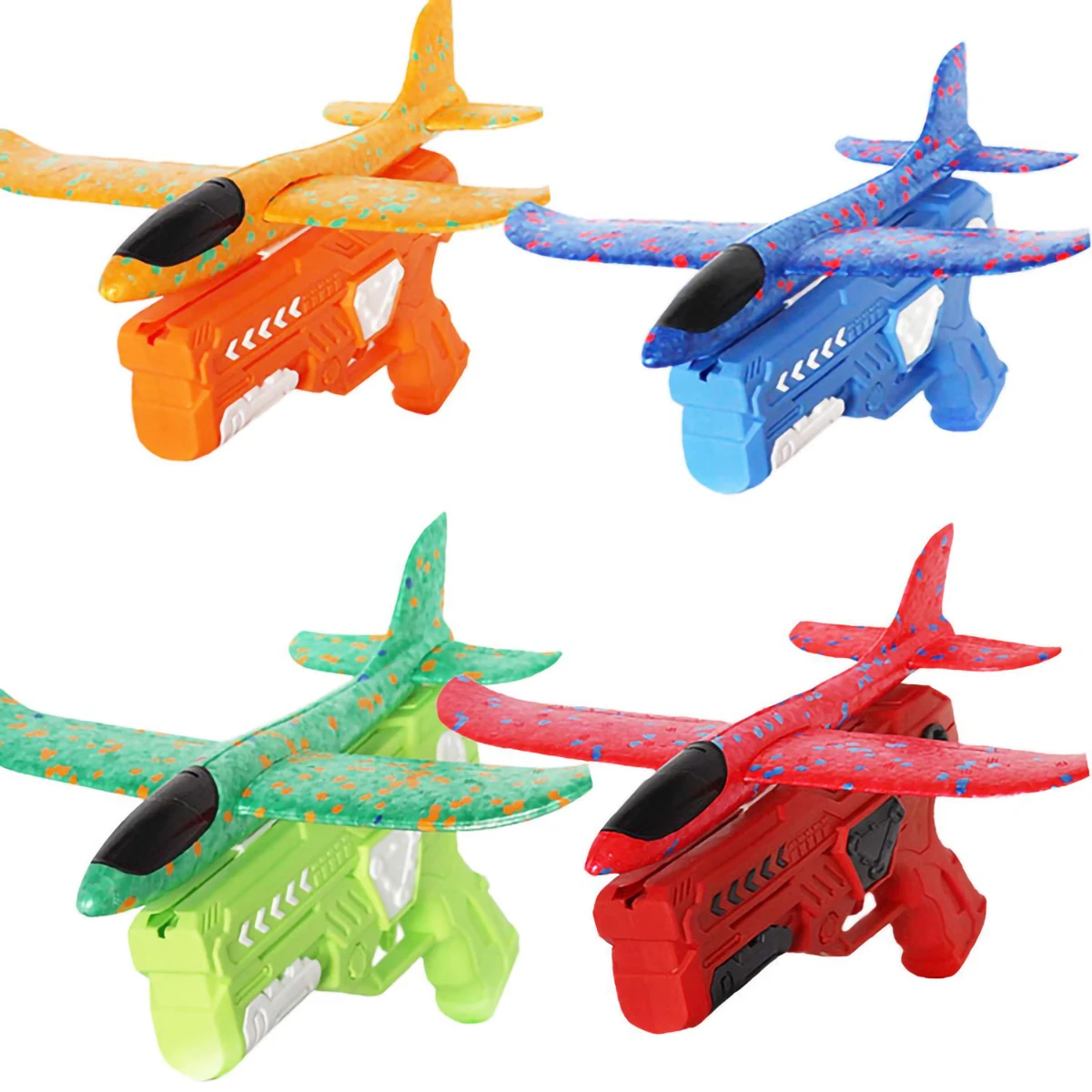 Kids Toys Catapult  Foam AirPlane Gun-style Launching Aircraft Gunner Throwing Aircraft Toys for Boys Birthday Christmas Gifts