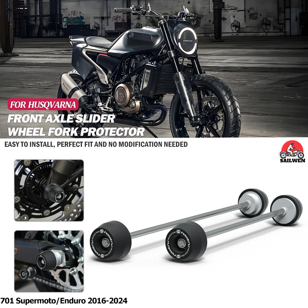 

For HUSQVARNA 701 Supermoto 2016-2024 701 Enduro 2016-2024 Front Rear wheel Spindle Crash Protection