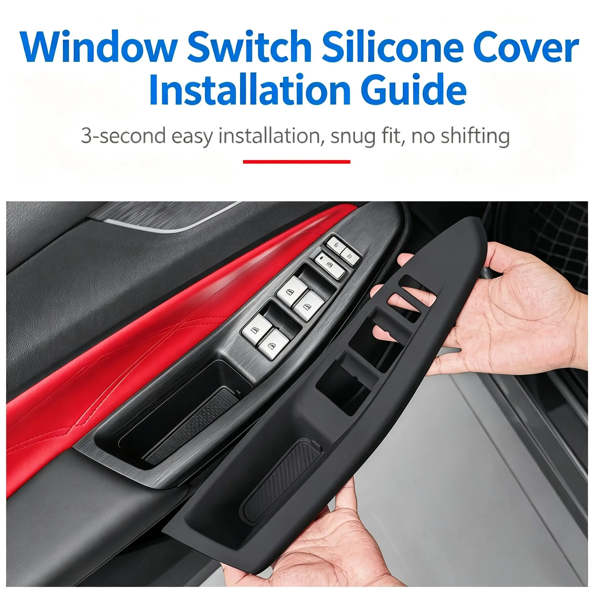 Water‑Resistant Dustproof Window Control Button Protector Mat Door Switch Silicone Insert Pad 4‑Pcs Set For Changan CS55‑Plus 20