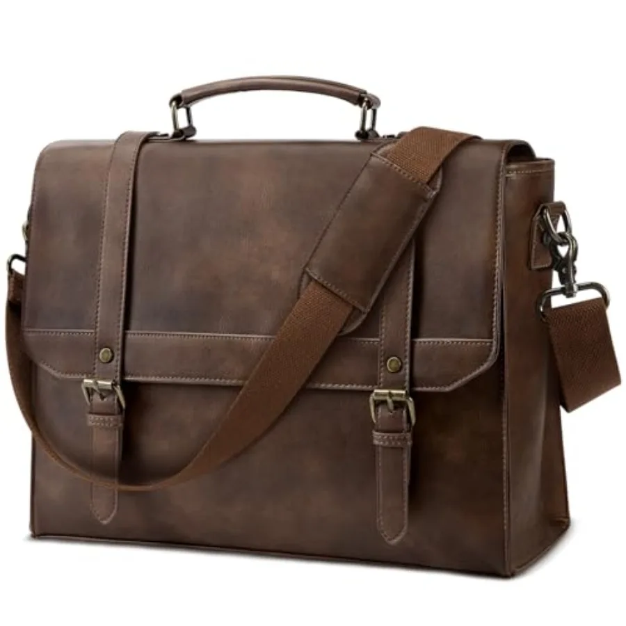 

Messenger Bag for Men Vintage Leather Waterproof Laptop Briefcase for Men Large Computer Laptop Bag Leather Satchel Bag Retro S