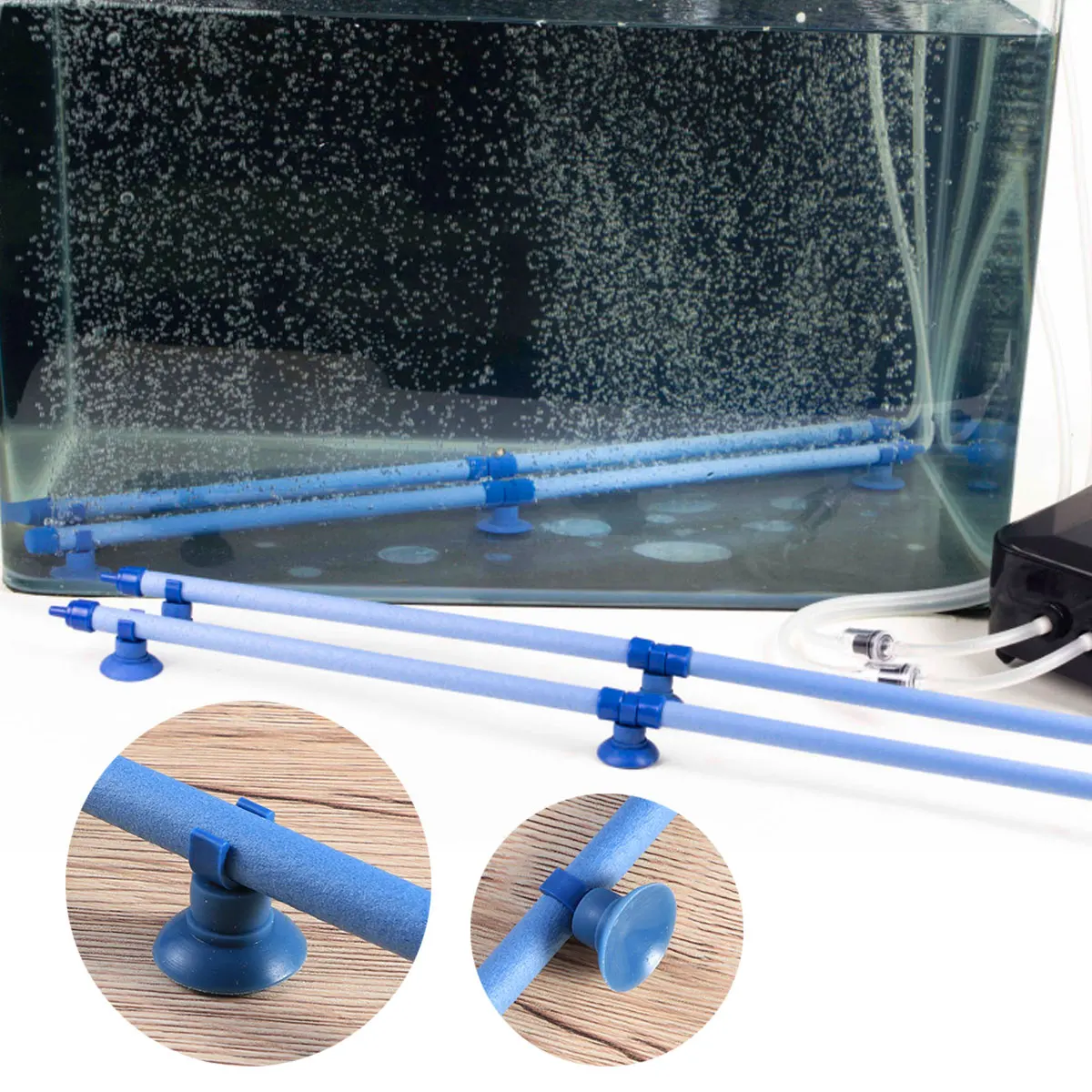 

23Inch Aquarium Stone Tube Suction Cups Fish Tank Oxygen Enhancer For Air Pump Bubbler Decoration Air Stone