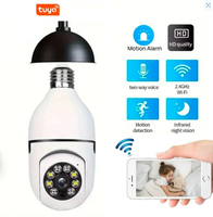 1080P WIFI Dual Lens Bulb Camera Wireless PTZ IP Camera Video Night Vision Two Way Audio Indoor Network