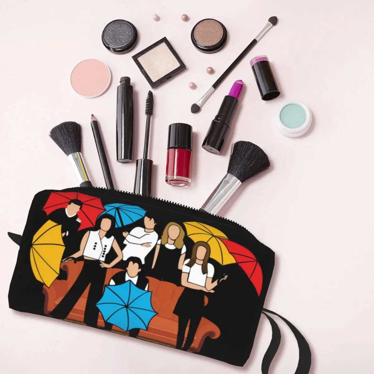 Friends TV Show Cosmetic Bag Women Kawaii Big Capacity Makeup Case Beauty Storage Toiletry Bags Dopp Kit Box Case