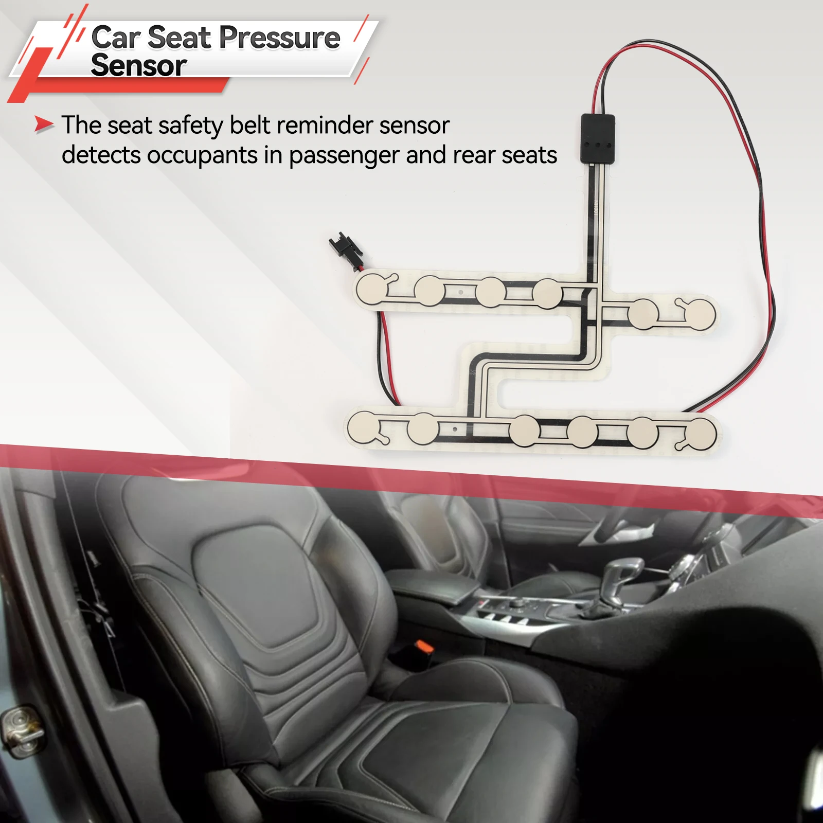 Car Seat Pressure Sensor Auto Passenger Safety Belt Detection Light Sound Warning Safety Belt Sensor Reminder Driving Accessory