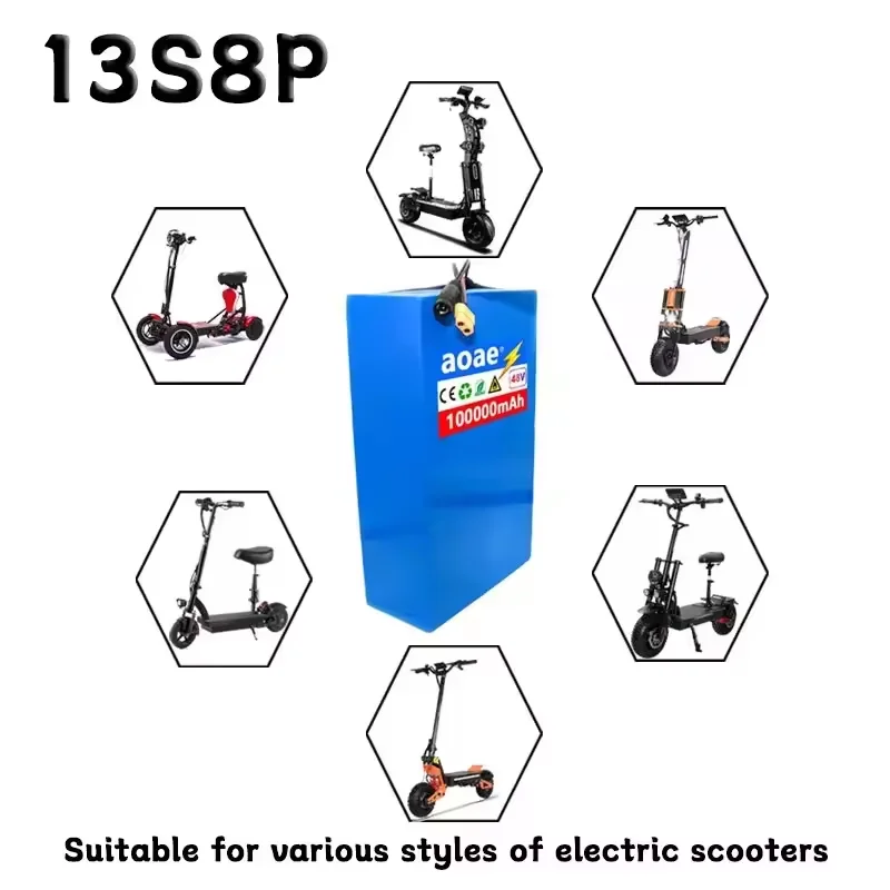 100% New Original 48V 100Ah 13s8p Lithium Battery Pack 48V 2000W Citycoco Motorized Scooter Batteries Built-in Battery Pack.