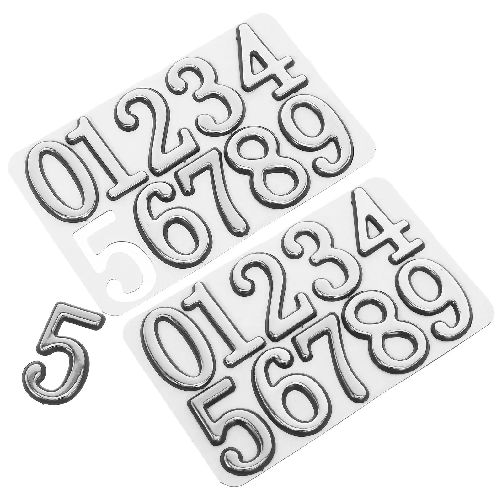 2Sets Stick on Number Stickers 0-9 for Door Mailbox Exterior Trash Can Outdoor Address Identification Self Adhesive