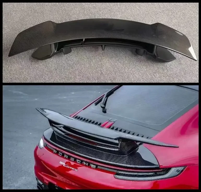 AC STYLE REAL CARBON FIBER REAR WING TRUNK LIP SPOILER FOR Porsche 911 992 2019-2023