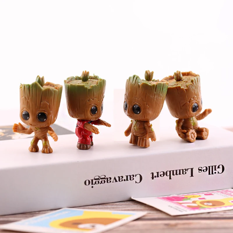 Tiny Groot Cute Baby Tree Man Model Figure Toys Anime Toys Action Figure Sitting Groot Kids Toys Gifts Home Decoration Crafts