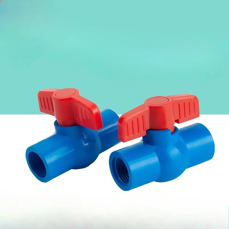 1PC 20~63mm Blue Color Socket Thread PVC Ball Valve Garden Farm Irrigation Plastic Valve Aquarium Fish Tank Tube Switch