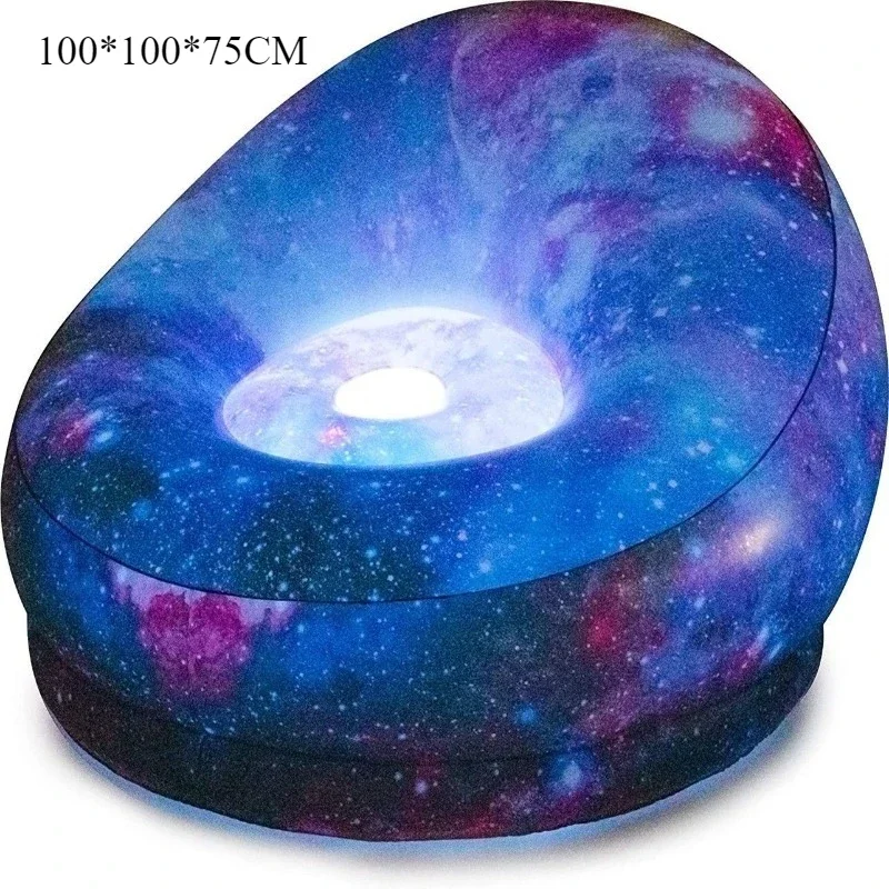 

PVC inflatable luminous sofa single lazy sofa chair, outdoor leisure sofa bed stool