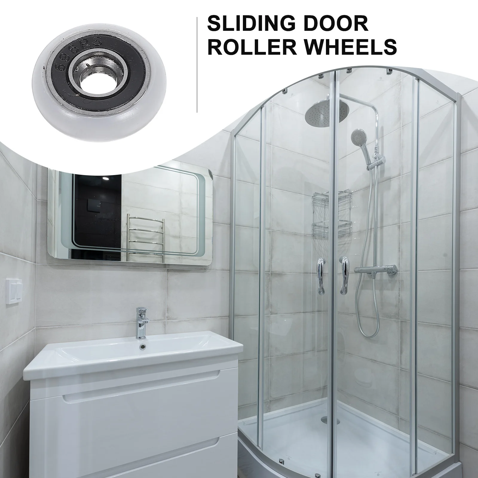 

4pcs Bathroom Sliding Roller Accessories 19Mm Diameter Smooth Low Noise Replacement For Glass Shower Door Runner Sliding Door