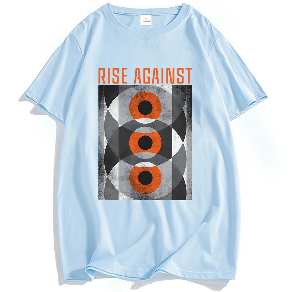 Koszulka Marble Eyes RISE AGAINST Ricochet Laser T-shirty Bawełniane Unisex Streetwear Hip Hop Luźna Letnia Męska Koszulka z Nadrukiem Odzież