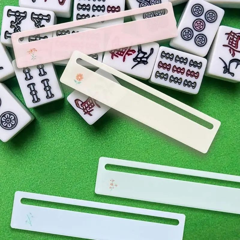 Pack Of 4 Acrylic Mahjong Tile Finders Card Guide Ruler For Easy Game Play And Quick Identification Travel Home Use A2UB