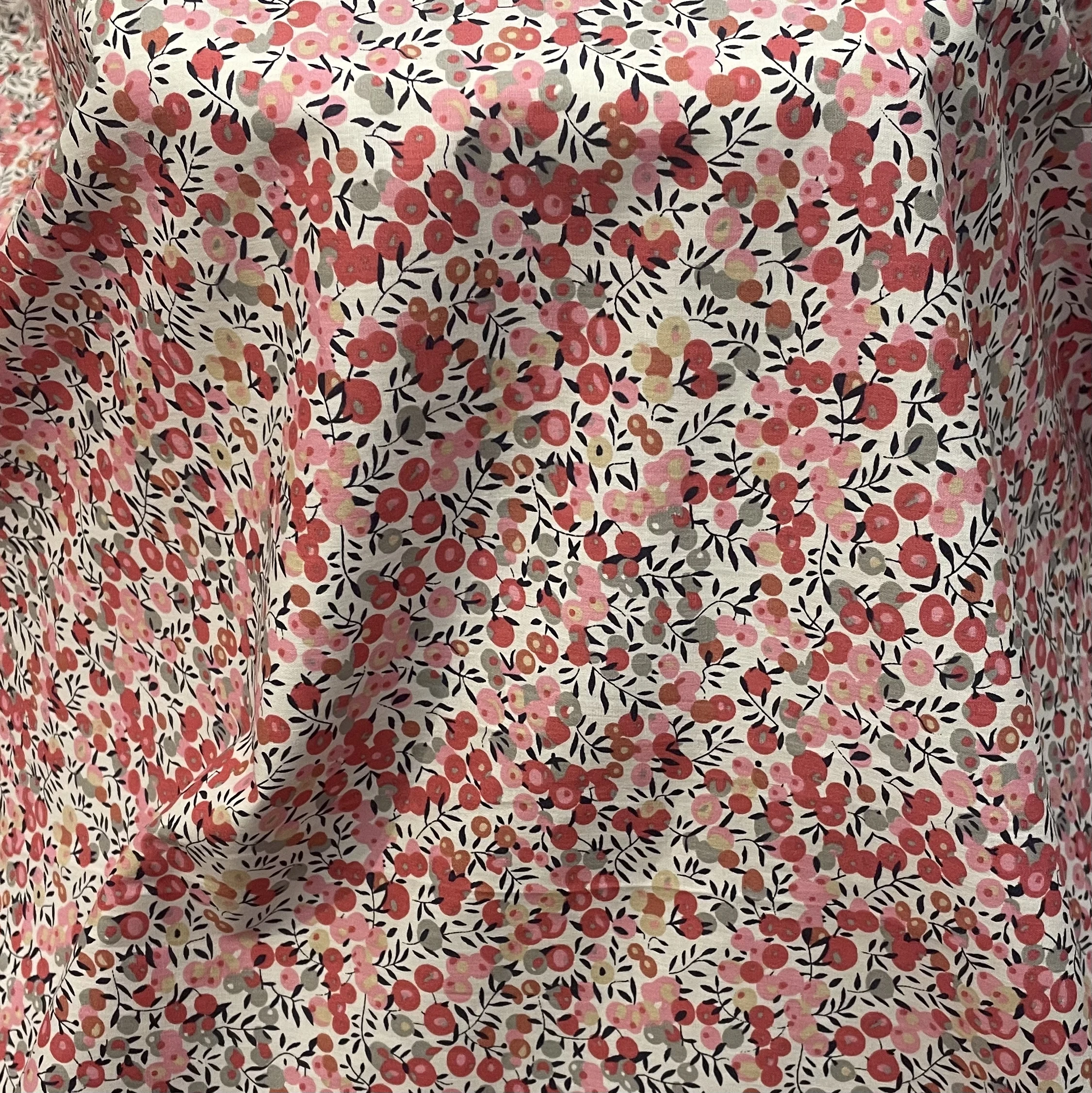 145×50cm Red Wild Strawberry 100% Cotton Poplin Original Digital Printing Fabrics Used for Sewing Designer Skirt Handmade DlY