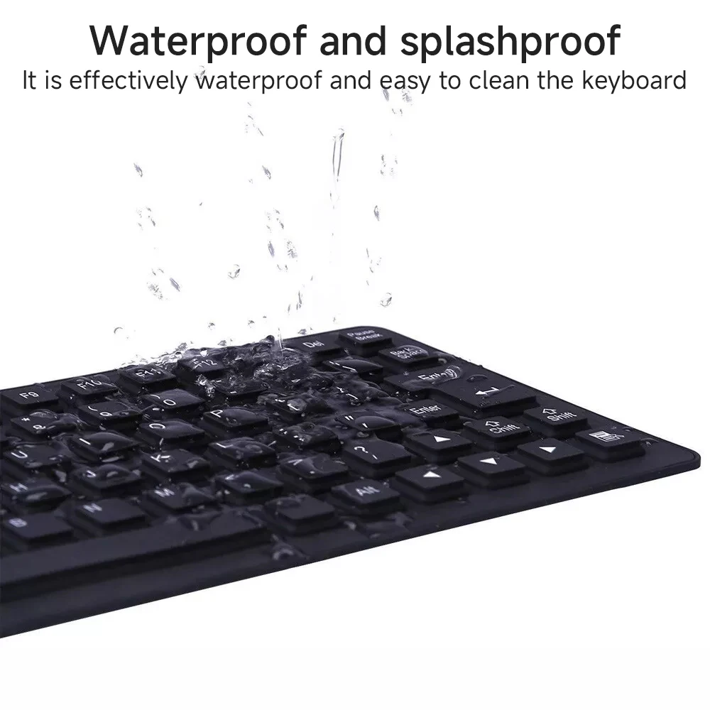 Portable Mini Keyboard 85 Keys Flexible Waterproof Soft Silicone Gaming Keyboard Laptop Foldable Wired USB Keyboard for MacBook