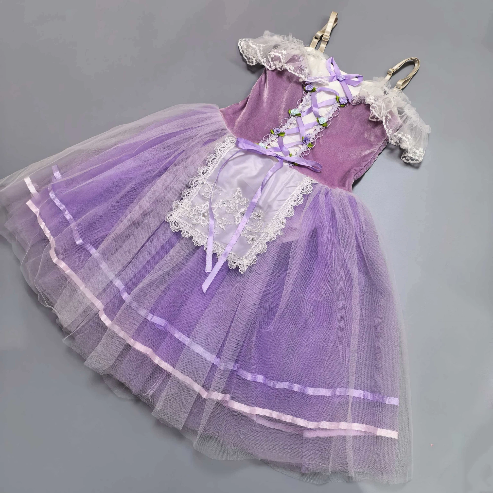 

Women Purple Ballet Skirt Performance Costume Dancing Ballerina Dress Tutu Girls Giselle Professional Ballet Tutu Dress