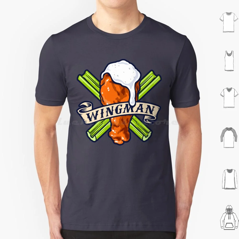 Wingman T Shirt 6xl Cotton Cool Tee Wingman Wing Man Chicken Buffalo Food Humor