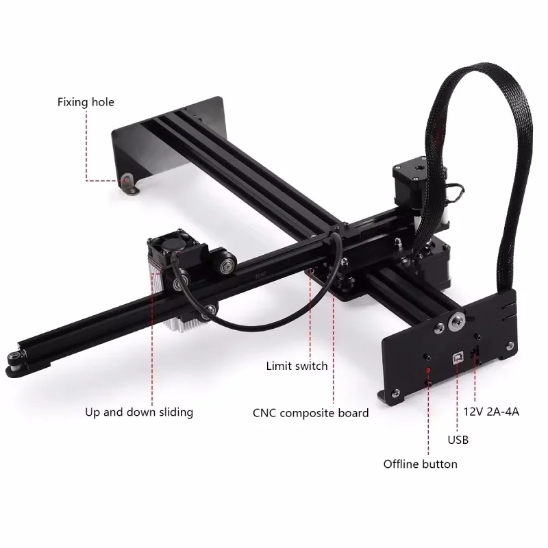 Mini Router CNC Portátil de Alta Precisión para Grabado en Madera, Cuero, Papel, Goma, MDF, Contrachapado, Compatible con DXF y AI, Nuevo con Doble DSP Mach3