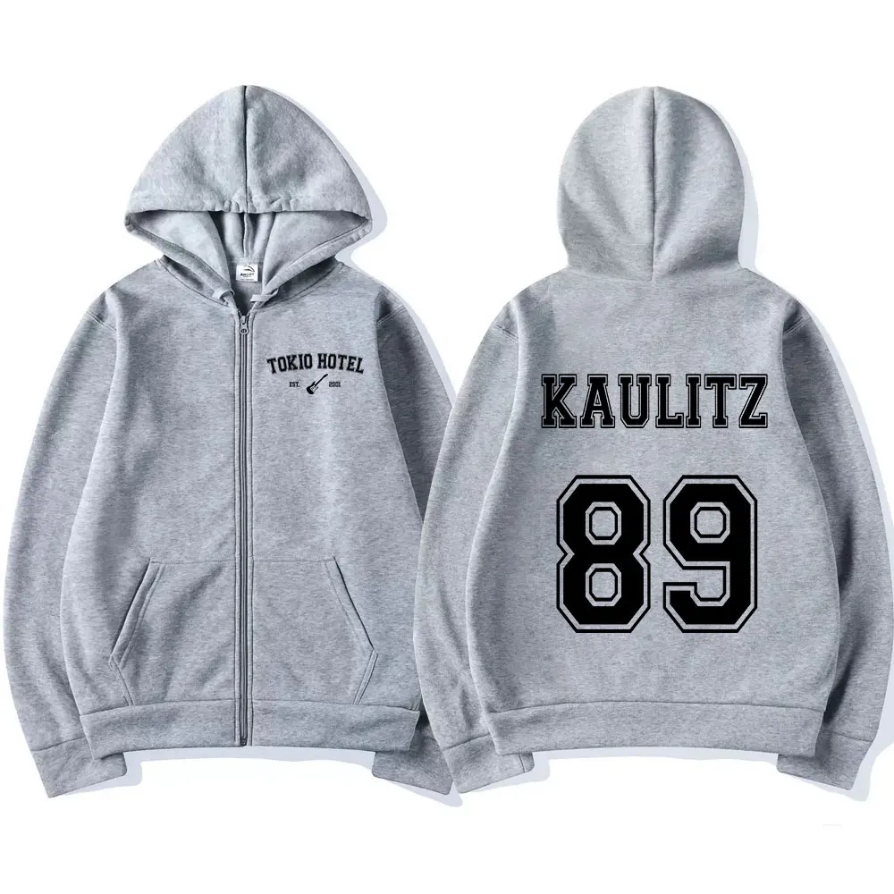 Rock Band Tokio Hotel Kaulitz Zipper Hoodies Herrenbekleidung Herbst Winter Zip Up Kapuzenpullover Lässige Vintage Hoodie Jacke – Detail 4