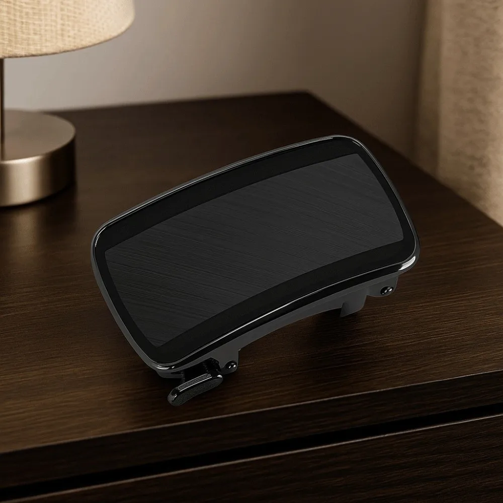 Gesper Sabuk Lebar Bahan Alloy 3.5CM Hitam untuk Pria, Tekstur Tahan Lama, Gesper Otomatis, Hadiah untuk Ayah/Pacar