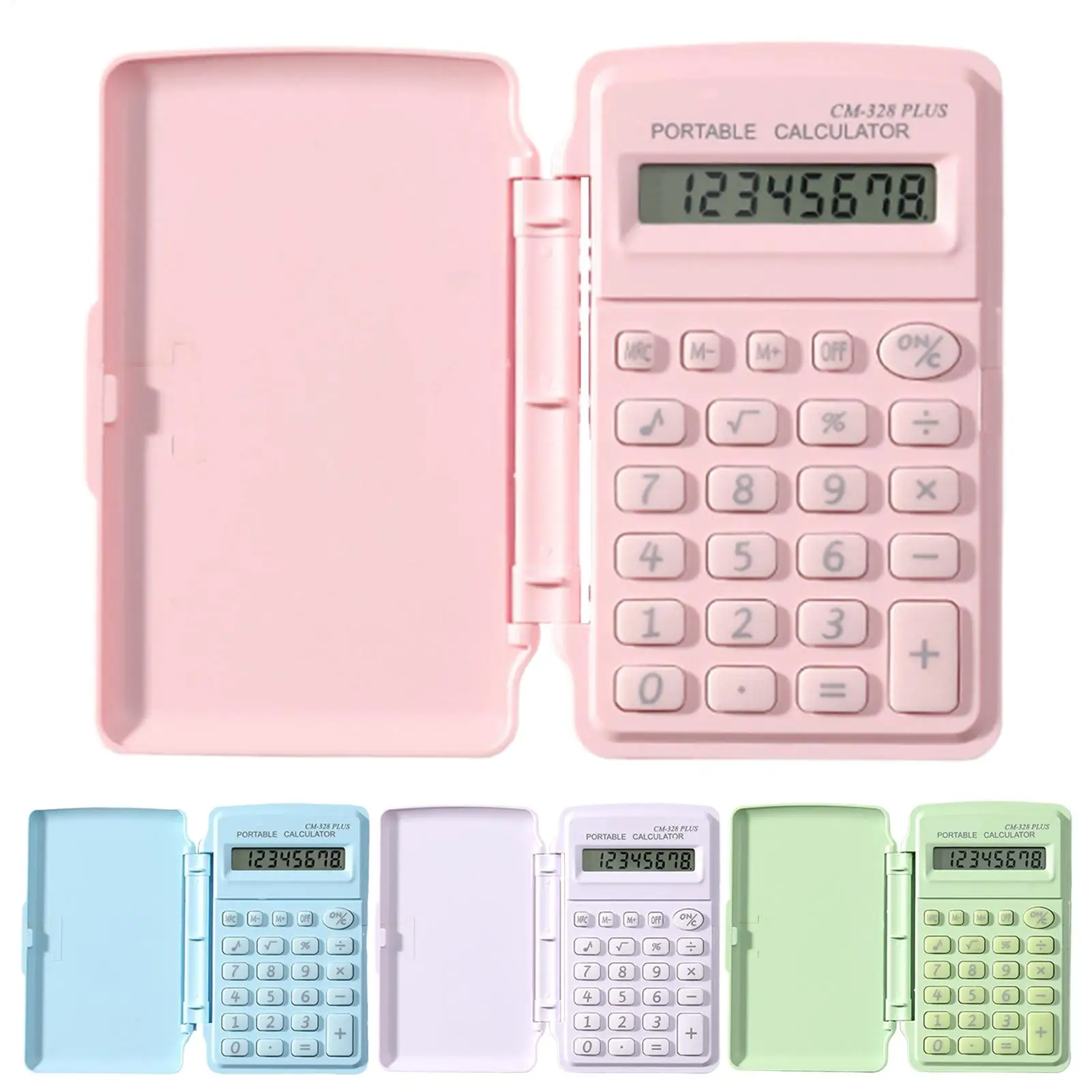 Mini Calculator Calculation Tool with Lid Basic Calculator Small Portable Calculator Cute Candy-colored Calculator for Teachers