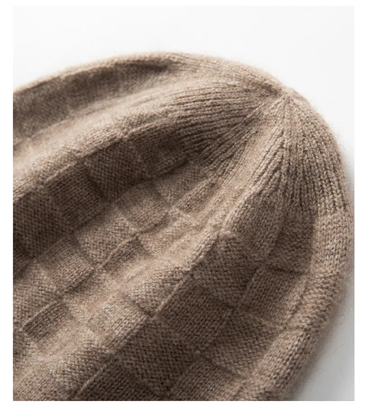 秋冬ファッションカシミア帽子メンズレディースピュアカシミアニット帽子暖かい帽子スタック帽子コールドハットシャポー4m842
