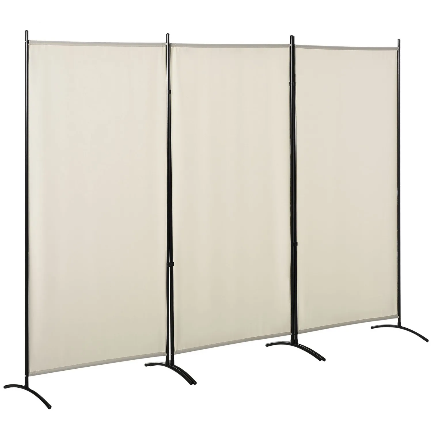 

HOMCOM 6' 3-Panel Room Divider, Privacy Screen, Folding, Beige, Indoor Use