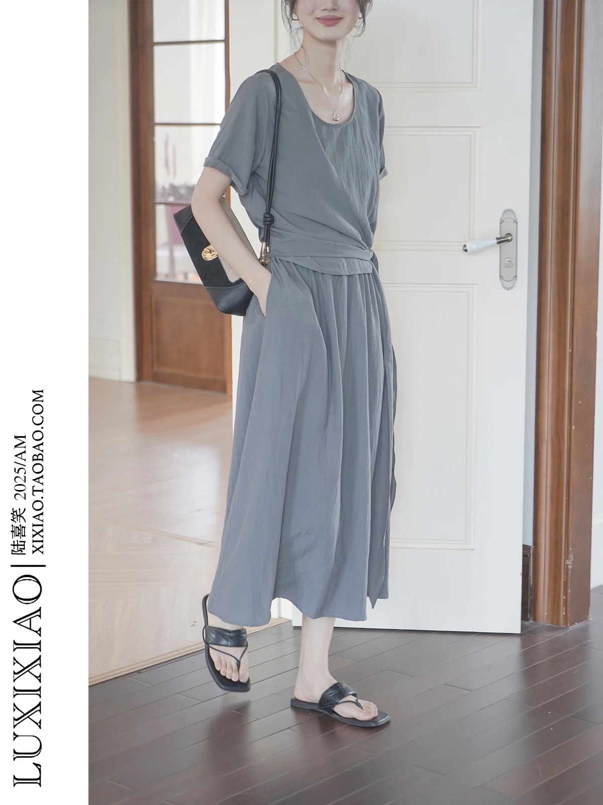 

LUXIXIAO 2026 New round Ne ort Sve High Waist Skirt Set Women's Faion Korean Sle Two-Piece Suit Polyester Fiber