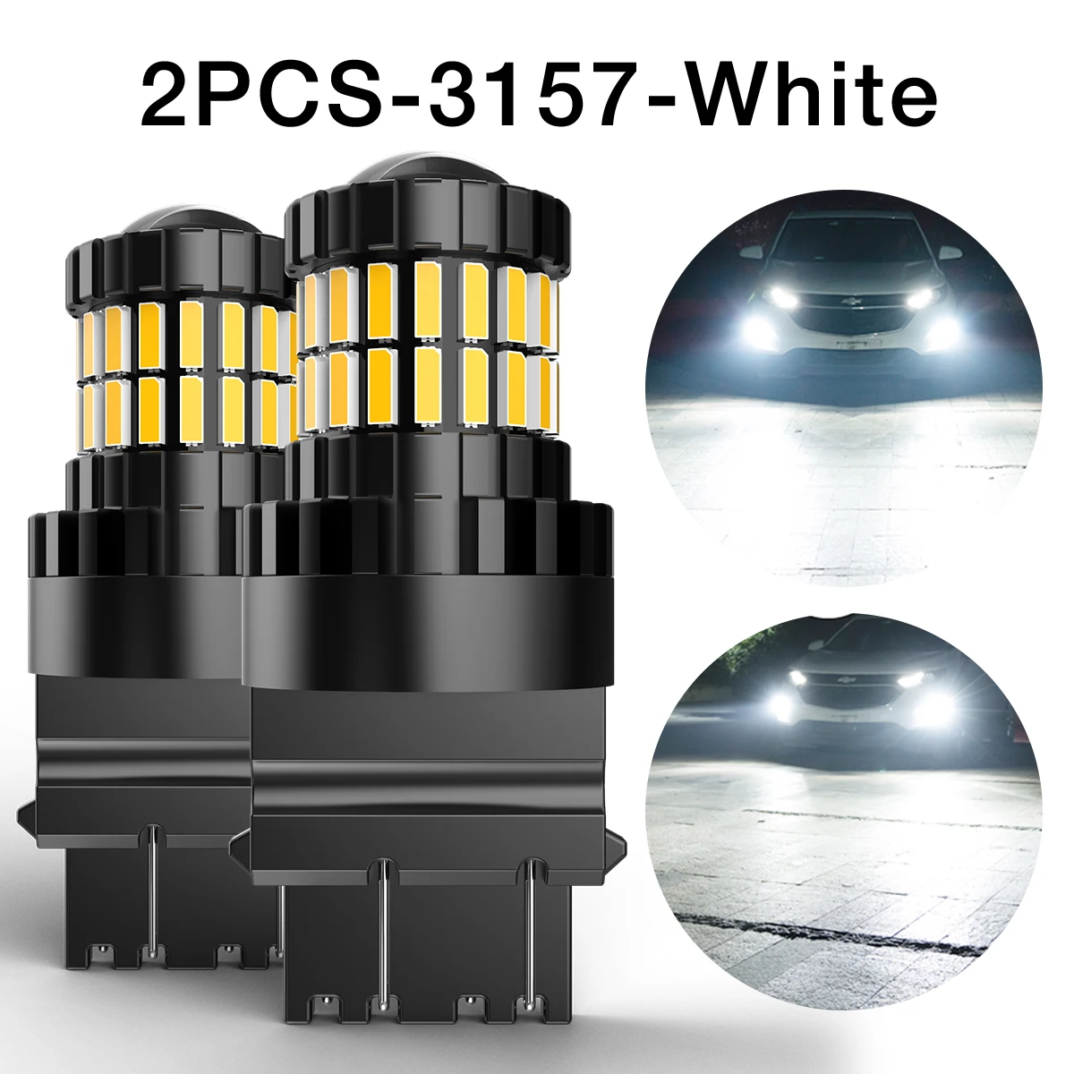 2x T25 3157 LED Brake Light Bulb 2000Lm 3056 3057 4157 P27/7W 12V Orange White Red 4014 36SMD+3030 3SMD For Ford Edge 2007~2015
