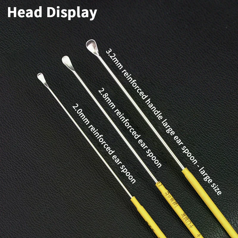 Stainless steel yellow reinforced flat ear lifting ear lifting ultra-thin ear lifting shovel technician ear picking tool