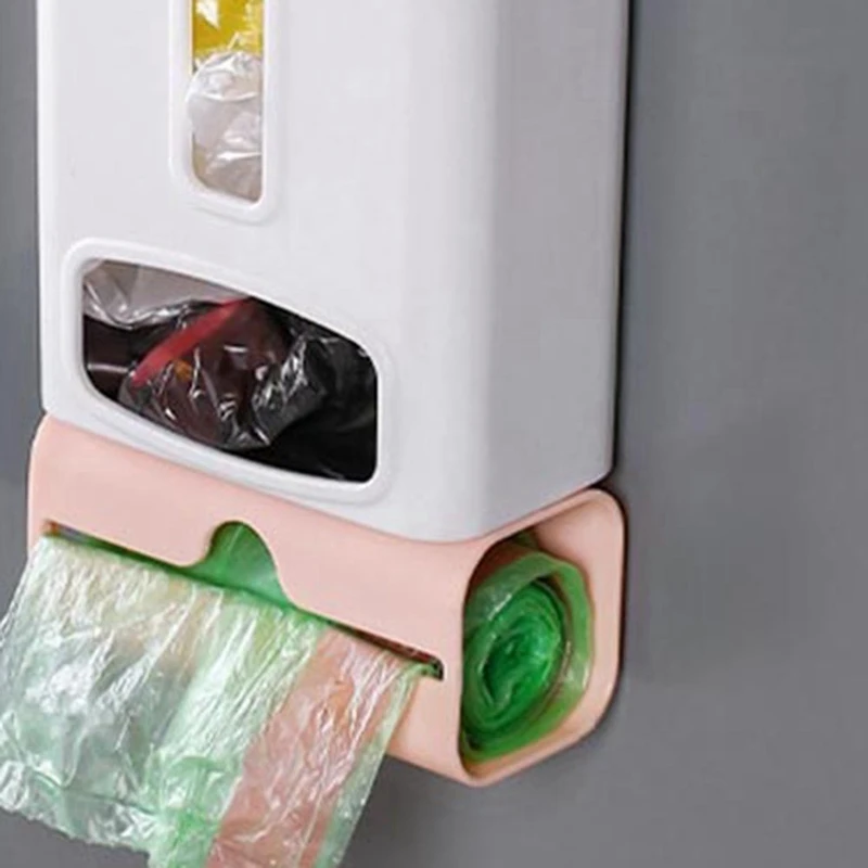 2 In 1 Shopping Bag Rack - Wall Mounted Organizer And Trash Bag Dispenser For Kitchen Storage
